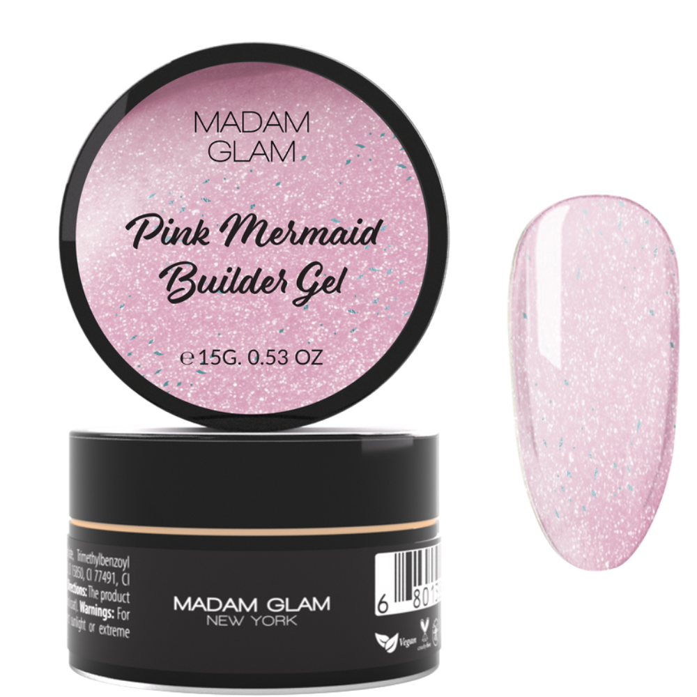 Builder Gel de construction | PINK MERMAID | MADAM GLAM | Auto-nivelant