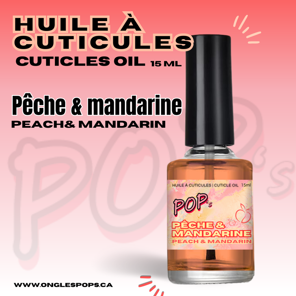Huile à cuticule POP's | Mandarine & pêche | 15 ml