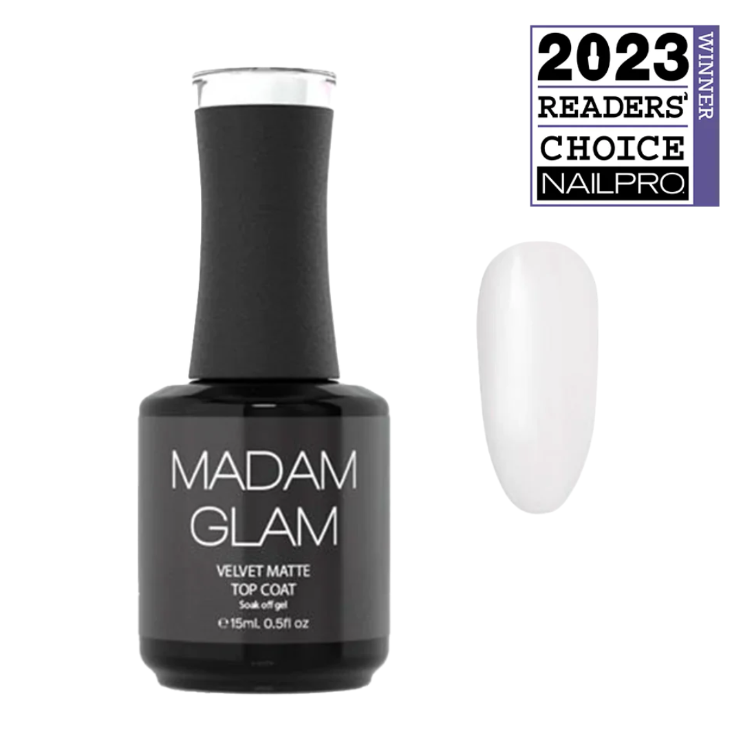 Velvet Matte | MAT top coat | Madam Glam **NAILPRO CHOICE AWARD''