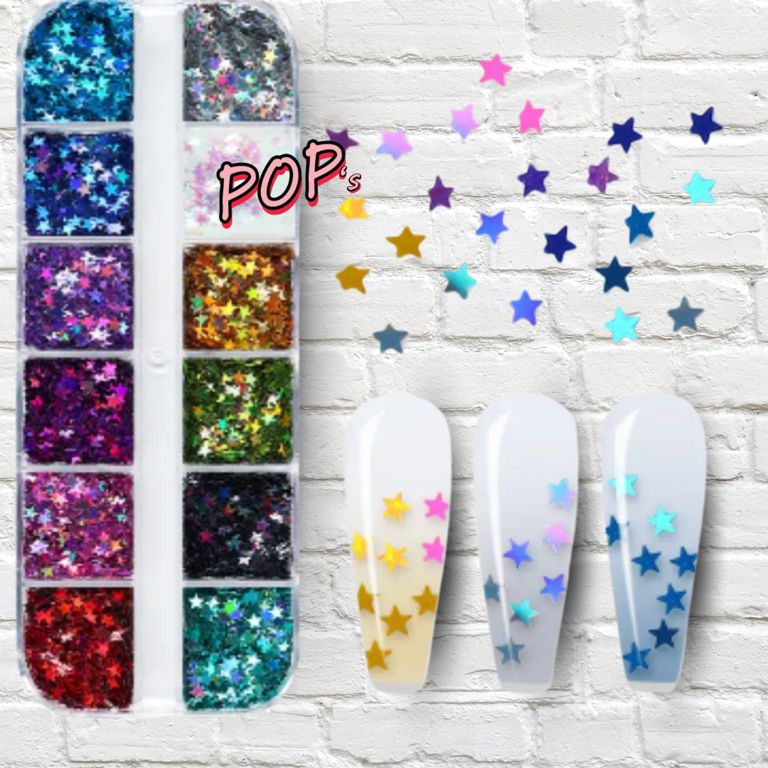 Coffret paillettes étoiles - Nails art