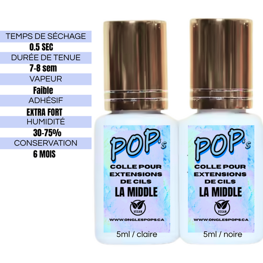 Colle à cil POP's | LA MIDDLE 0.5sec | Claire ou noire | POP'S LASH GLUE