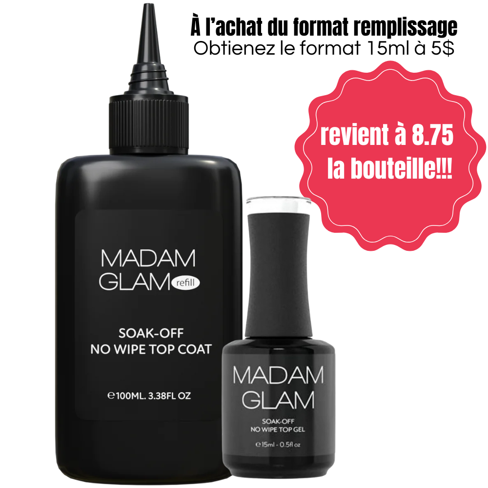 TOP Finition UV REFILL + 15ML = 8 bouteilles