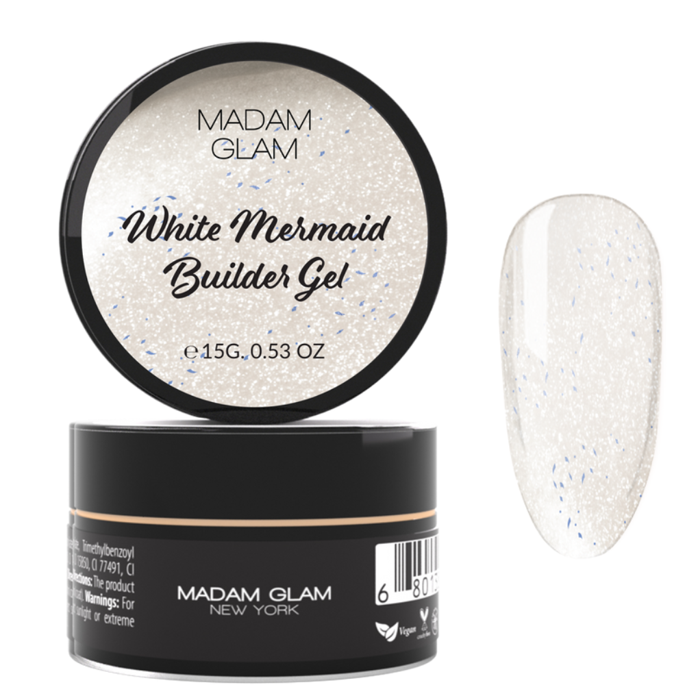 Builder Gel de construction | WHITE MERMAID | MADAM GLAM | Auto-nivelant