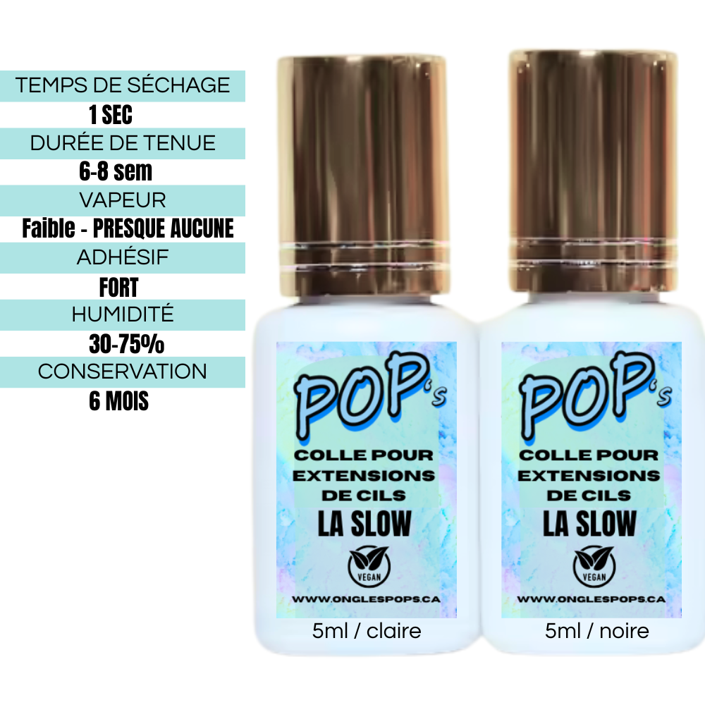 Colle à cil POP's | LA SLOW 1sec | Claire ou noire | POP'S LASH GLUE
