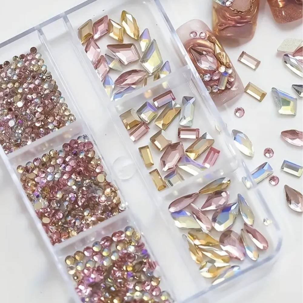 Coffret Cristaux ROSE GOLD | 6 compartiments