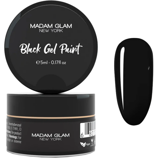 Gel paint NOIR | MADAM GLAM | NO WIPE - hautement pigmenté