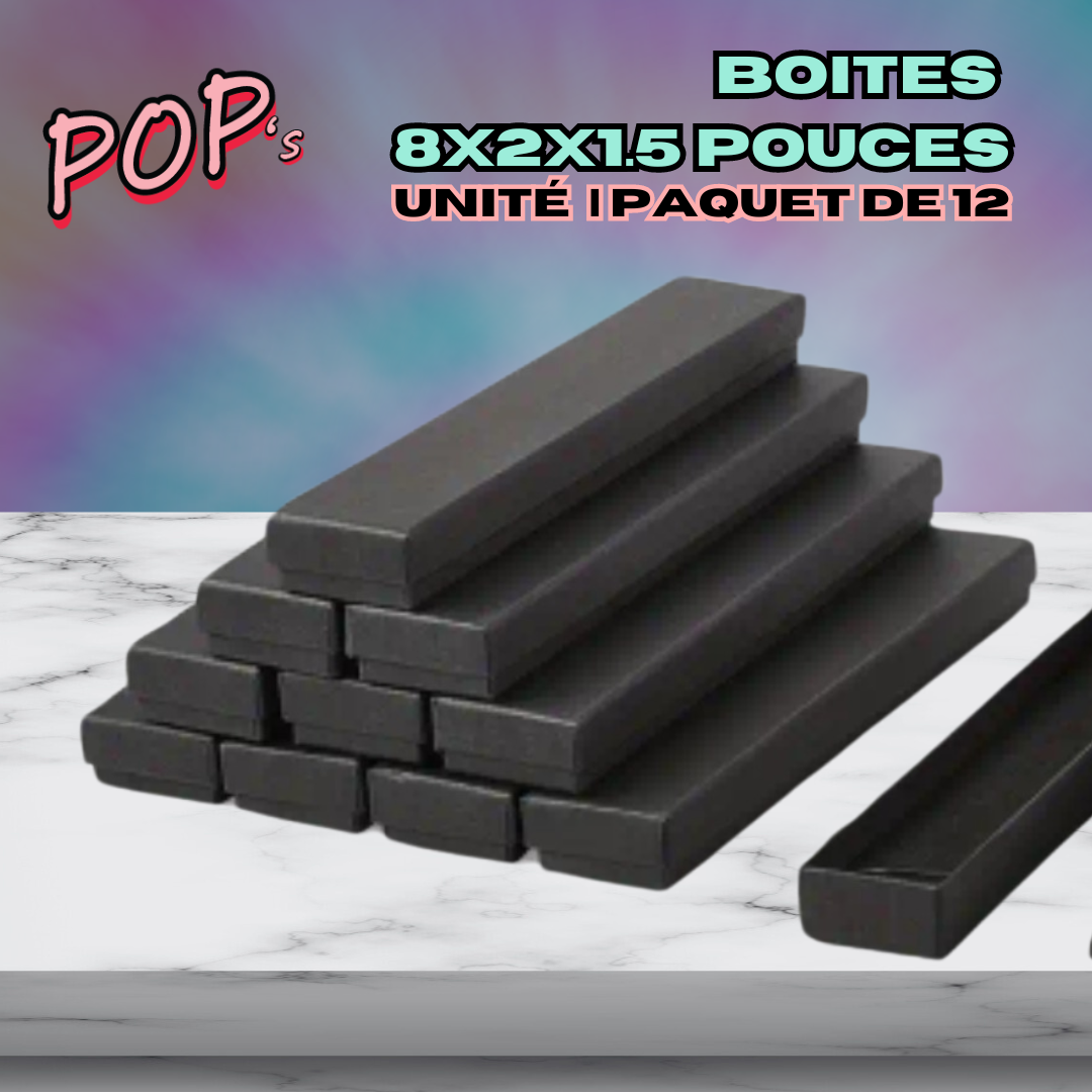 Boîtes noires | Press on Ongles prêts à porter |8x2x1.5