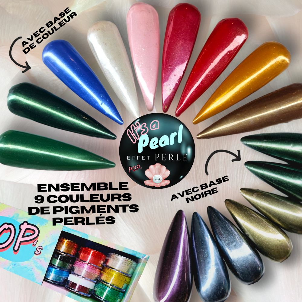 Ensemble de 9 pigments perlés | collection 01