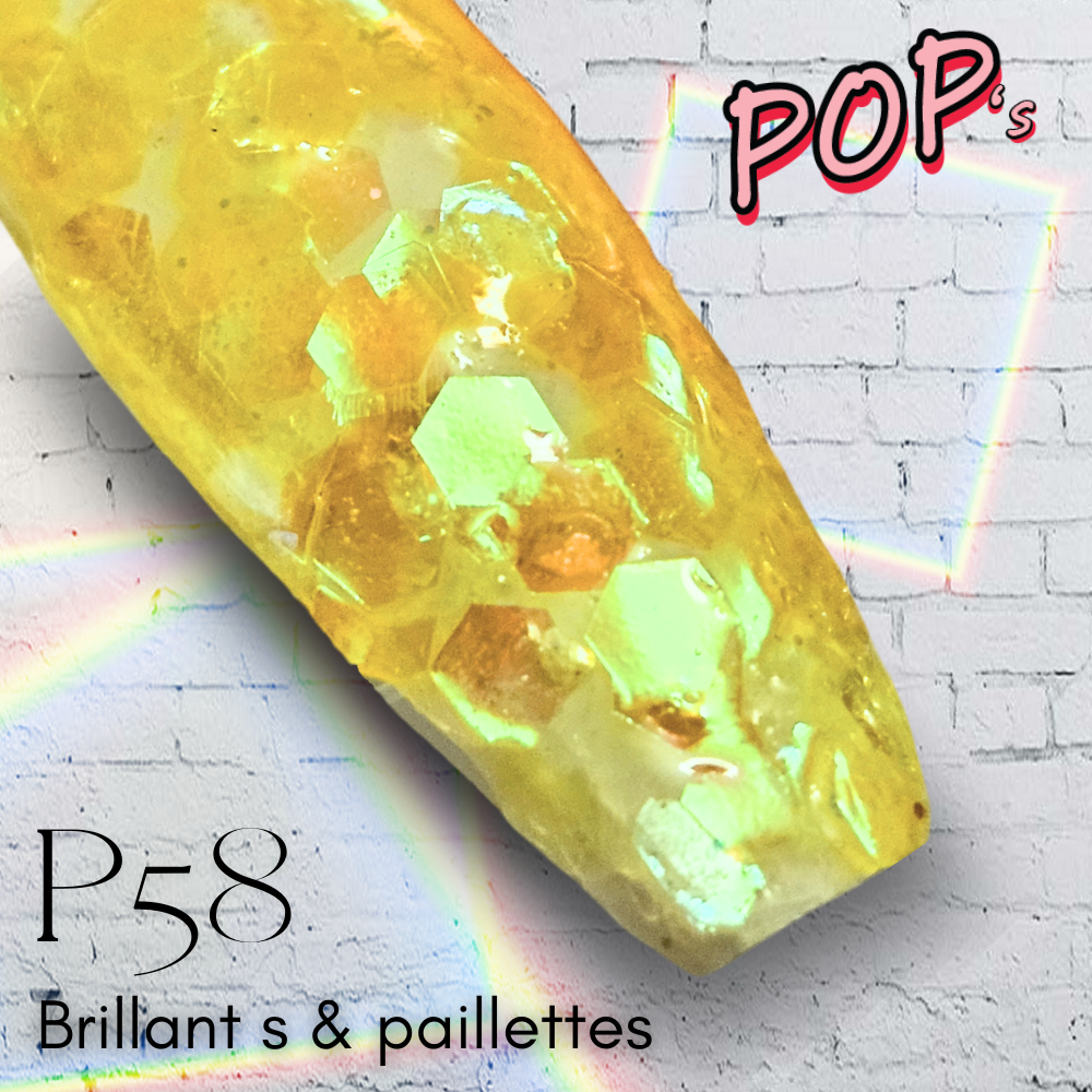 Jaune été p58 |Paillettes semi-transluicides à reflets