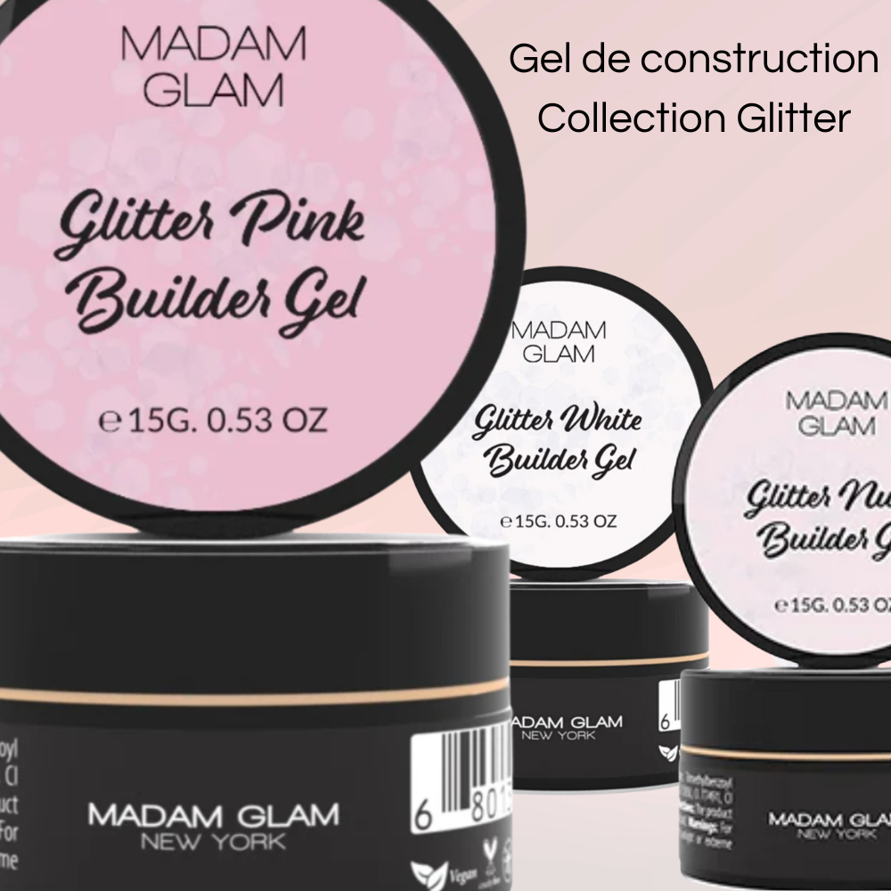 Gel construction Glitter | Builder gel UV | Collection Glitter | MADAM GLAM