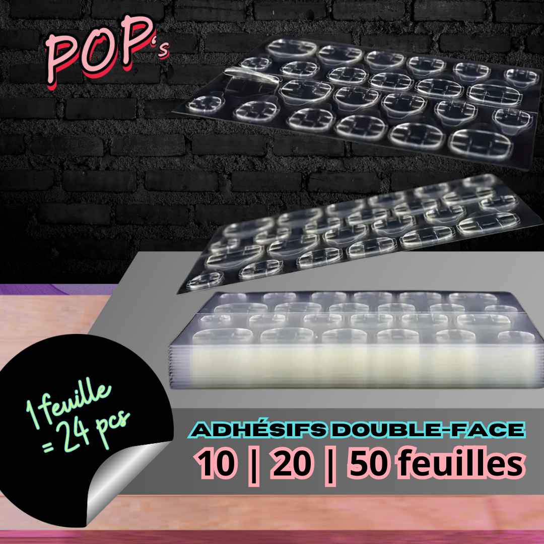 Adhesif POP's double-face | pour press on