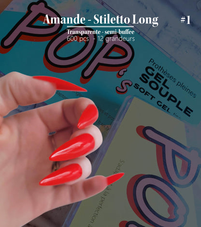 Capsules pleines gel souple - #1 Amande / Stiletto long